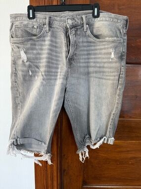H&M Grey Distressed Denim Cutoff Shorts